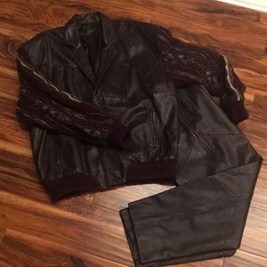 Merlot Leather and Sweater Set